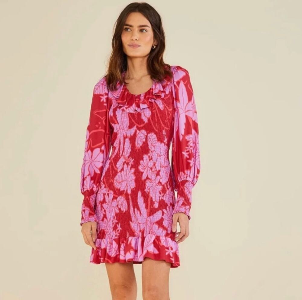 FARM RIO Living Nature Burgundy Mini Dress